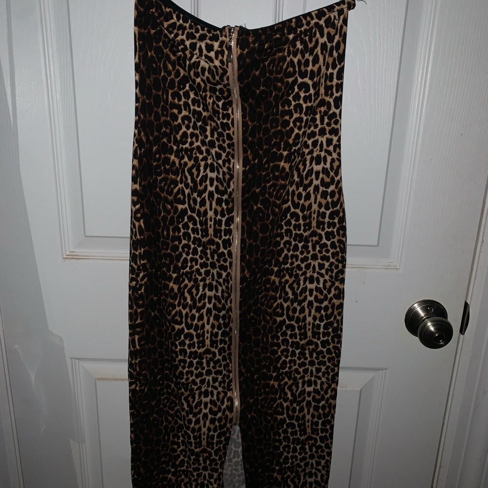 Leopard print off the shoulder dress